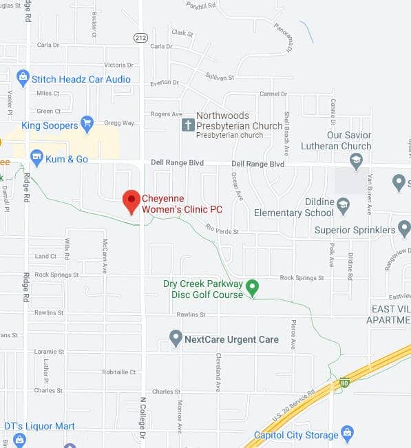 Map of Cheyenne Women's Clinic location